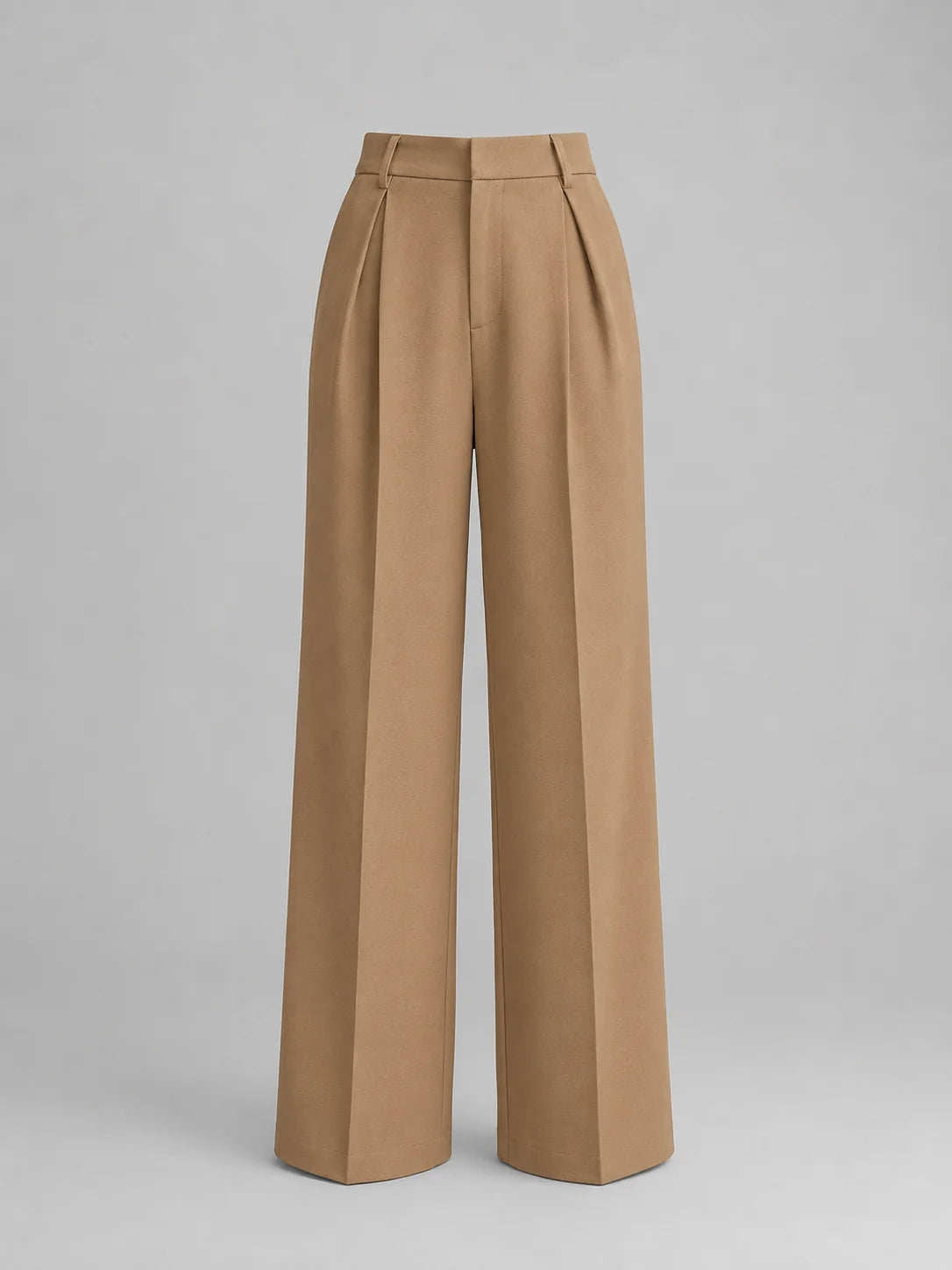 Tailored Wide Leg Trousers with a Flat Front and Belt Loops