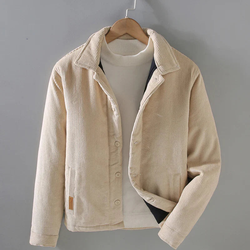 Kara Men's Jacket | Fine Wale Corduroy, Button Front Closure 2