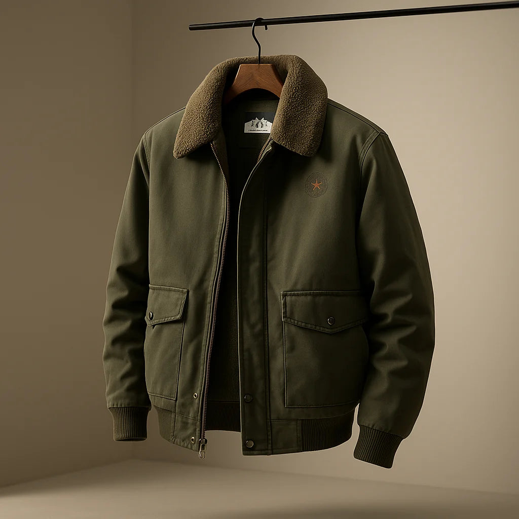 Kendrick Men's Jacket | Cotton Twill Shearling Collar 0