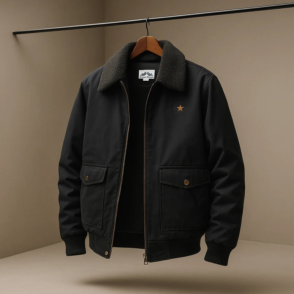 Kendrick Men's Jacket | Cotton Twill Shearling Collar 1