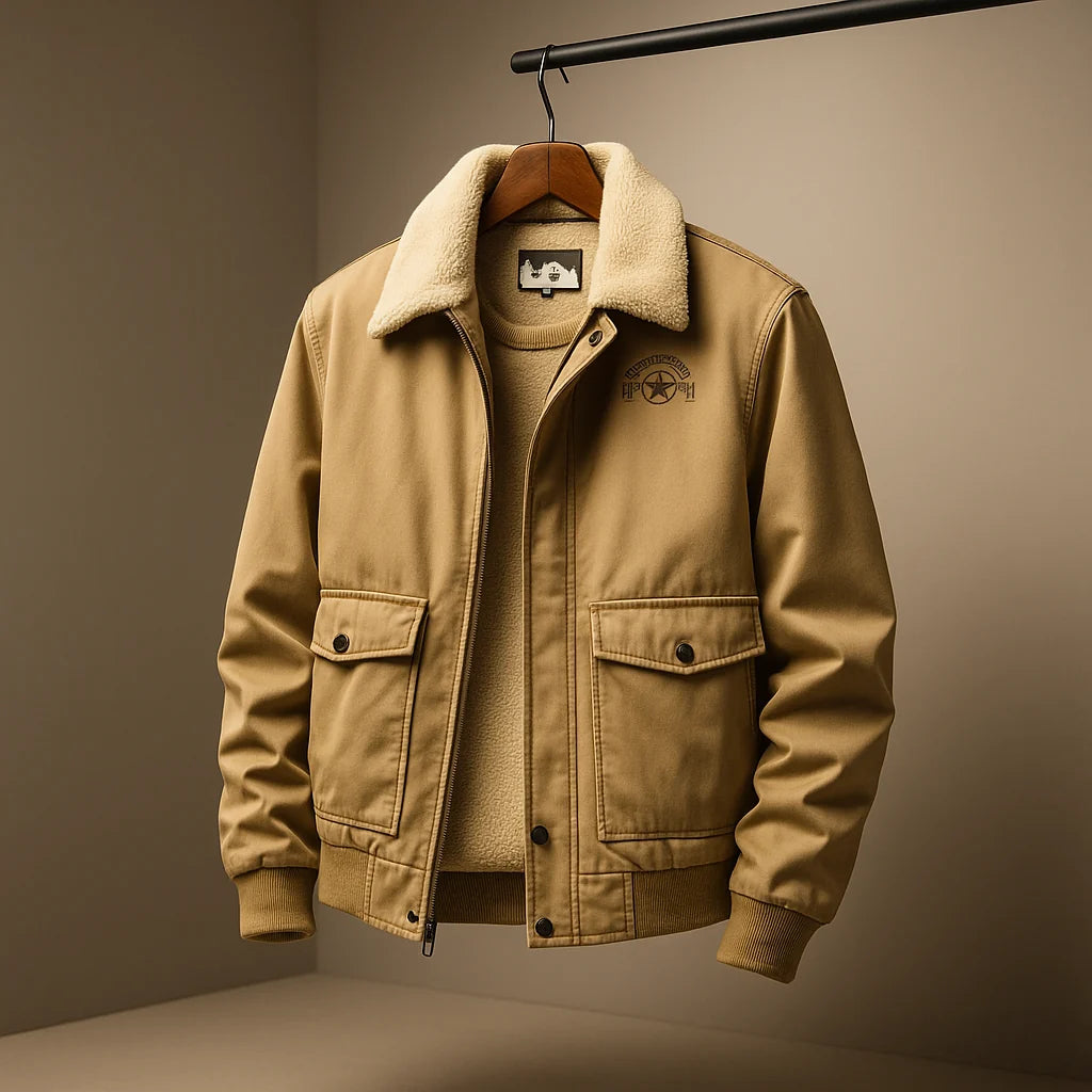 Kendrick Men's Jacket | Cotton Twill Shearling Collar 2