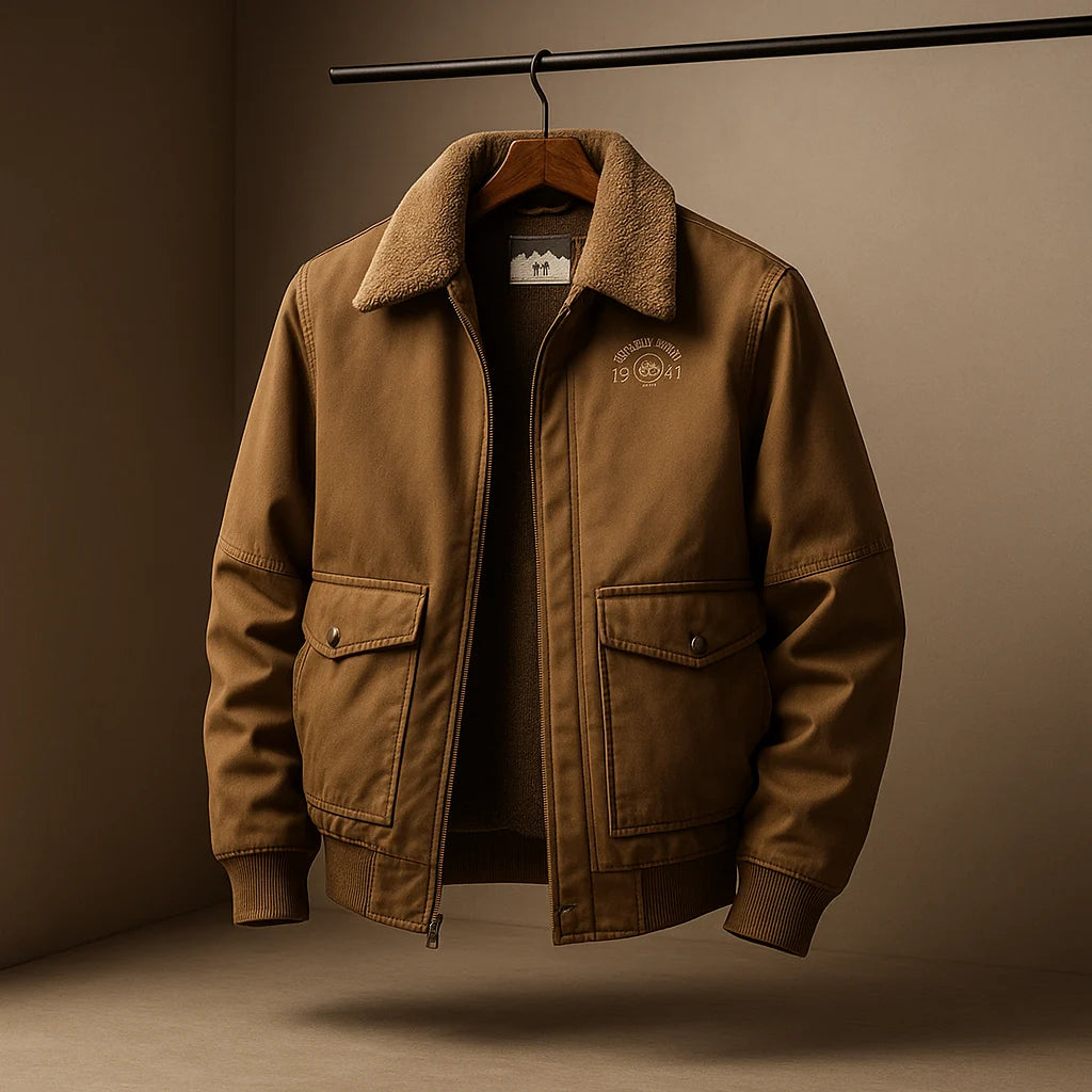 Kendrick Men's Jacket | Cotton Twill Shearling Collar 3