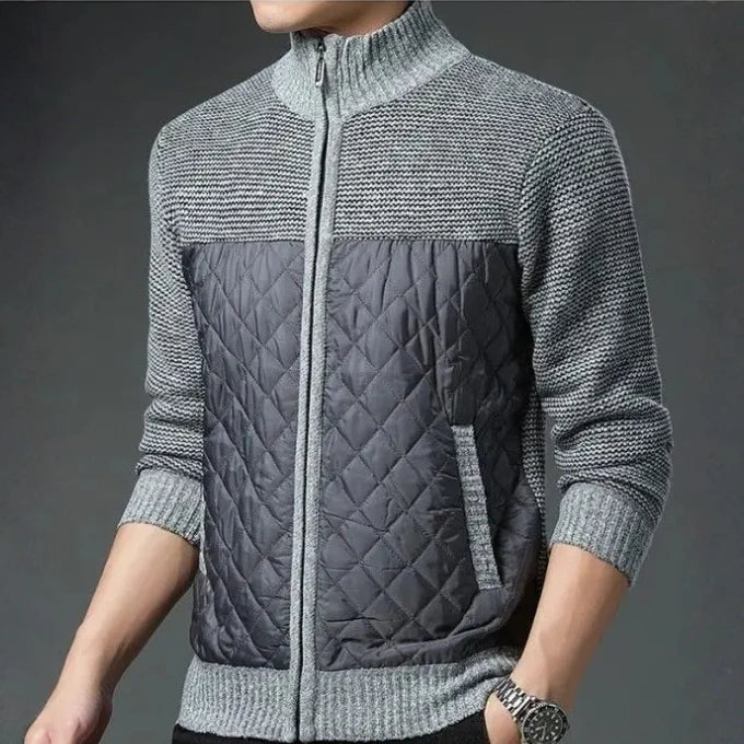 Maverick Men's Zip Jacket | Quilted Front Wool-Blend Sleeves 6