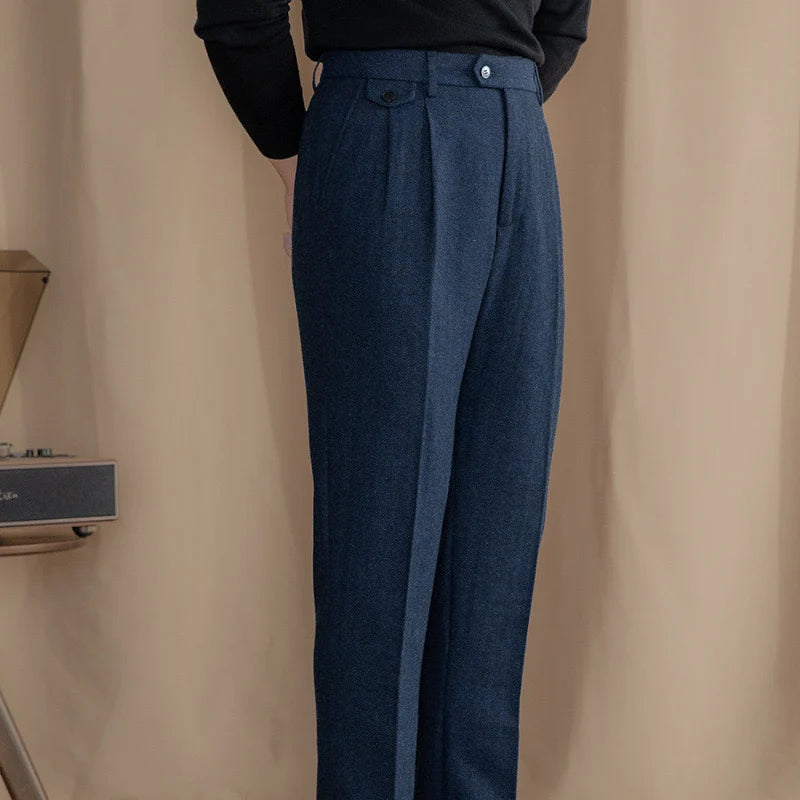 Milo Women's High-Waist Trousers | Herringbone Wool Blend, Tailored Fit 5