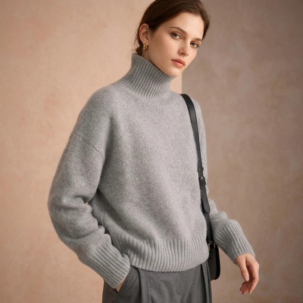 Nara Unisex Turtleneck Sweater | Soft Wool-Look Fabric, High Neck 1