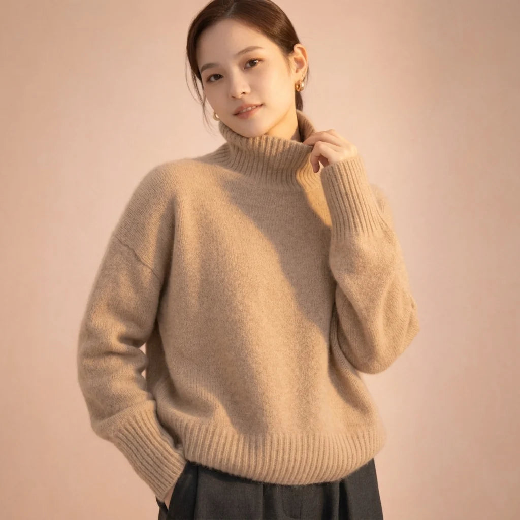 Nara Unisex Turtleneck Sweater | Soft Wool-Look Fabric, High Neck 3