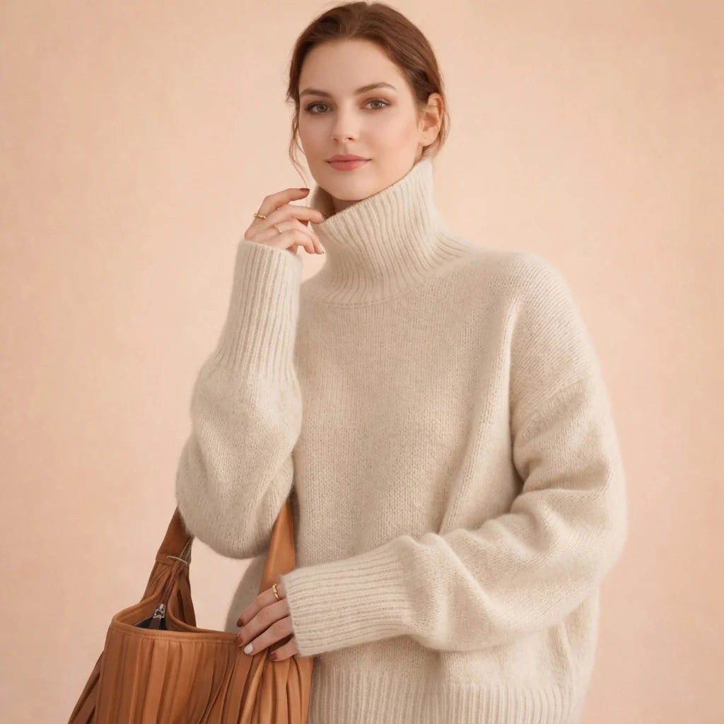 Nara Unisex Turtleneck Sweater | Soft Wool-Look Fabric, High Neck 4