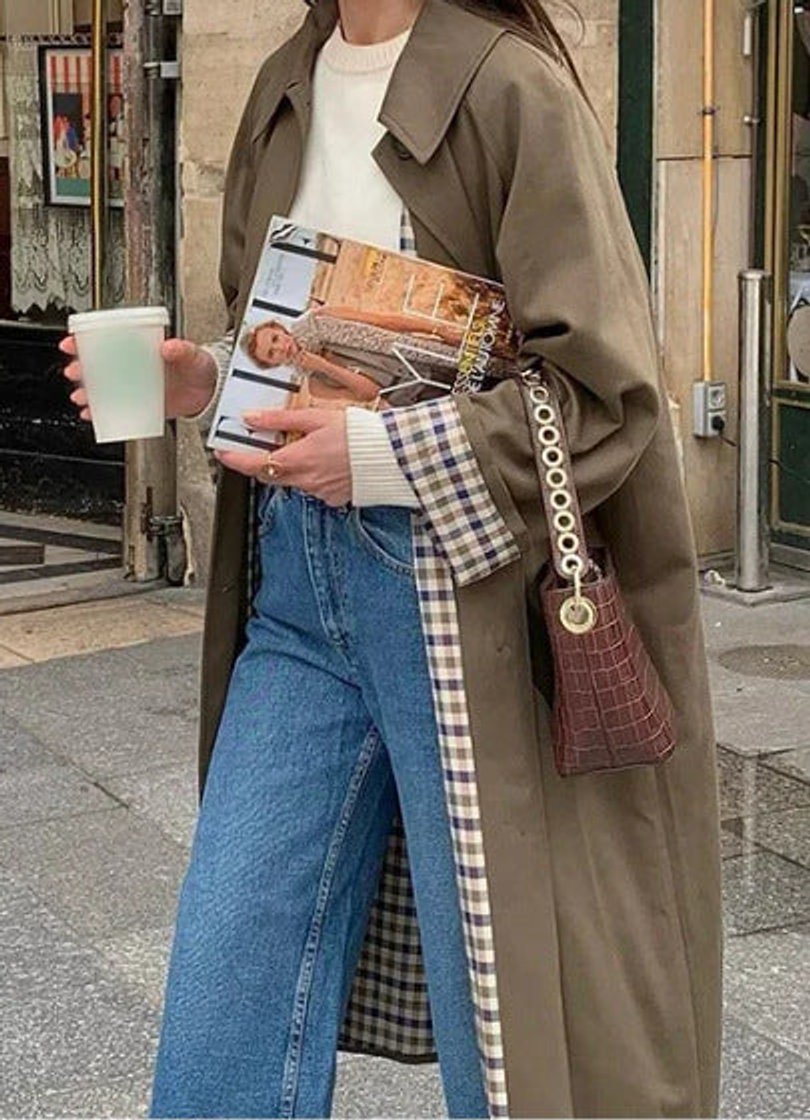 Oversized Long Trench Coat with a Notch Collar and Side Pockets 0