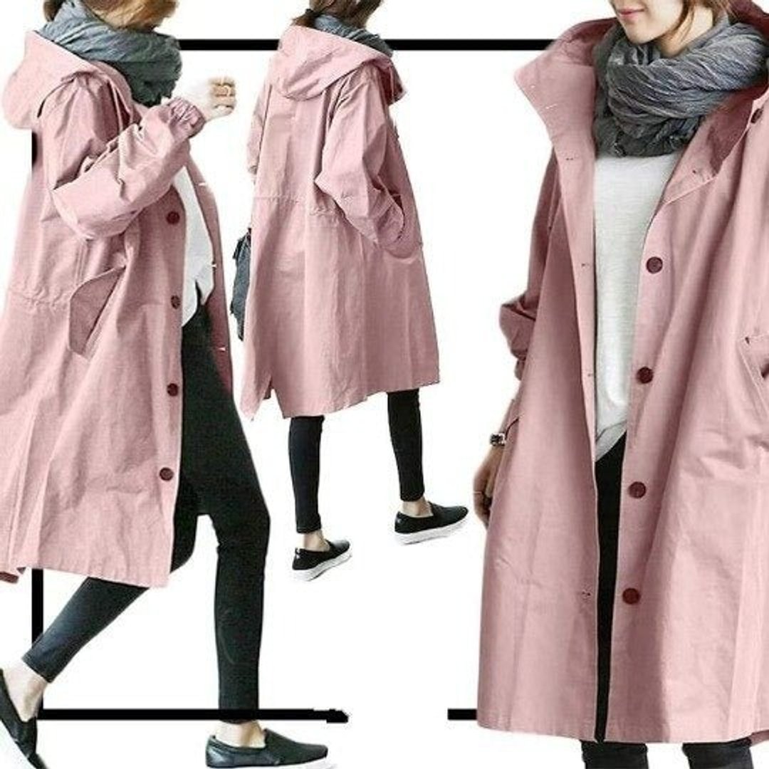 Oversized Midi Trench Coat with a Single-Button Front and Elasticated Cuffs 8