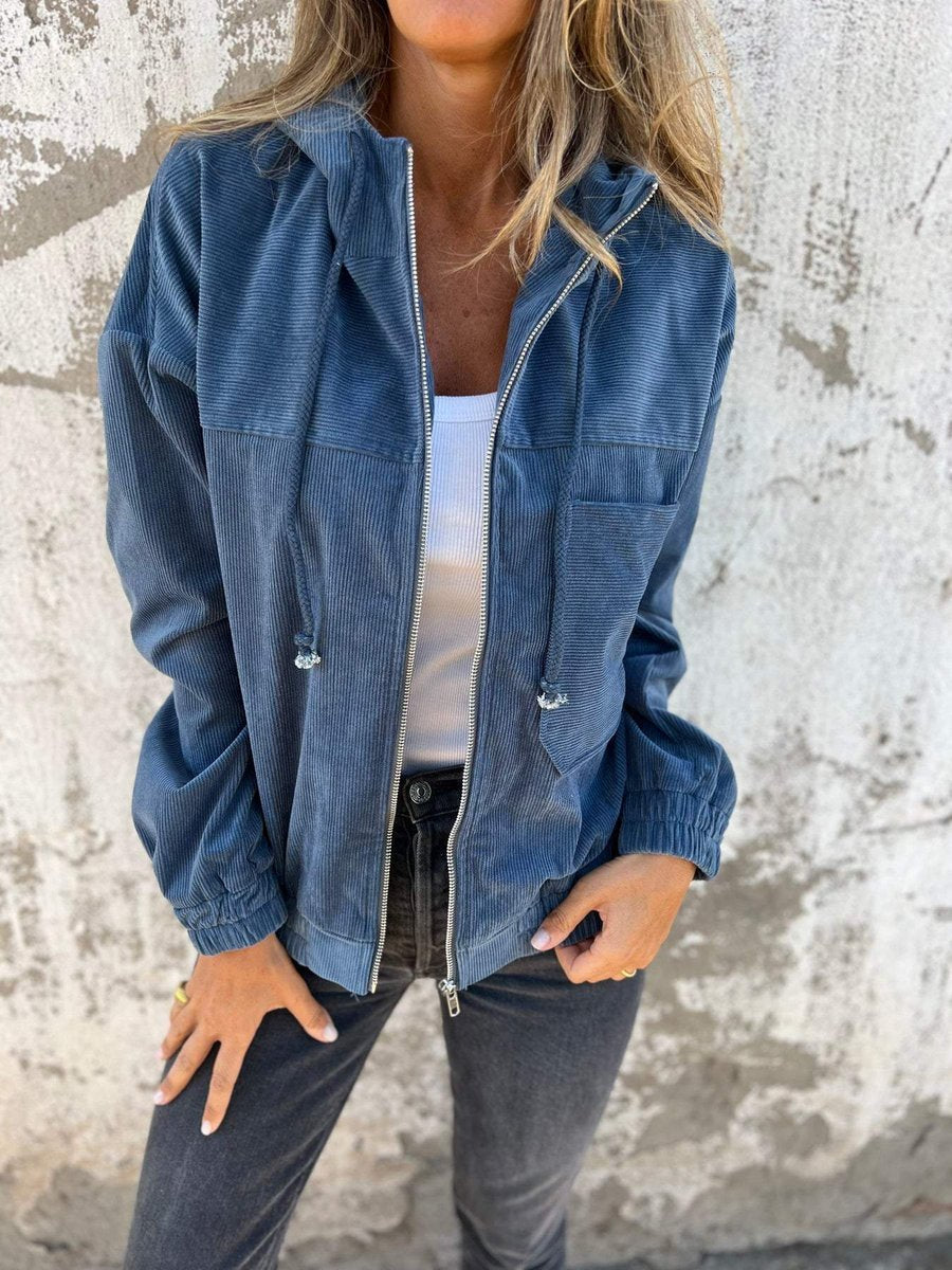 Oversized Quilted Jacket with a Hood and Full Zip Closure 0