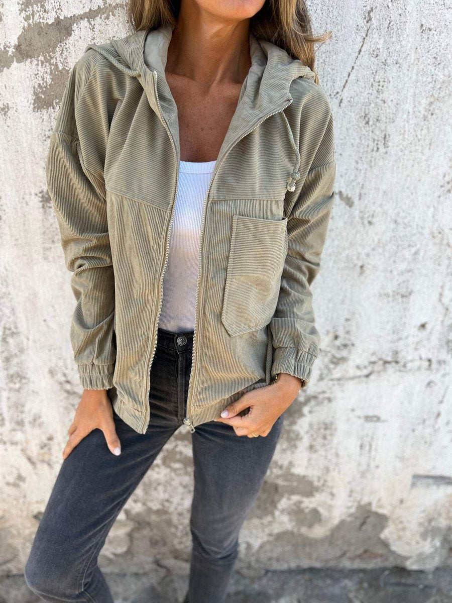 Oversized Quilted Jacket with a Hood and Full Zip Closure 1