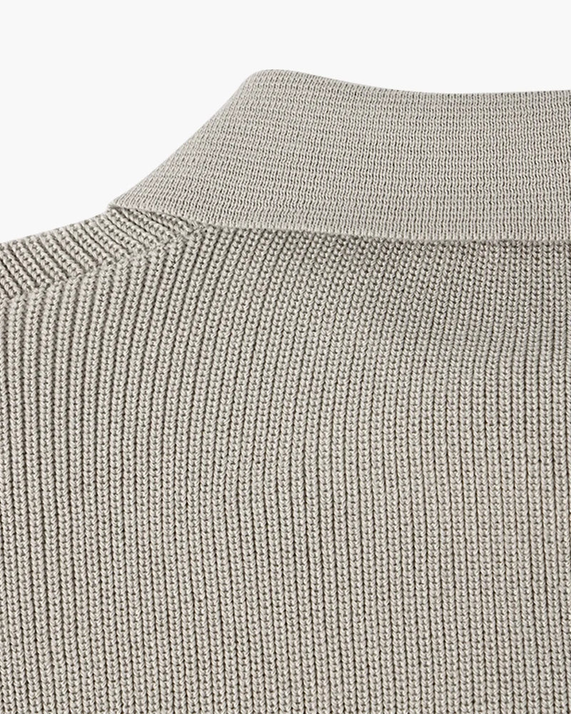 Rason Men's Half-Zip Polo Sweater | Textured Cotton, Relaxed Fit 7
