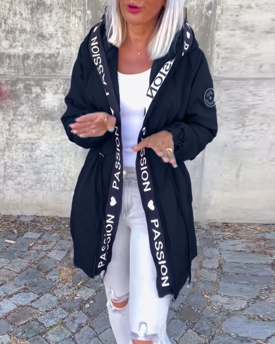 Relaxed Midi Parka Coat with a Hood and a Drawstring Waist 3