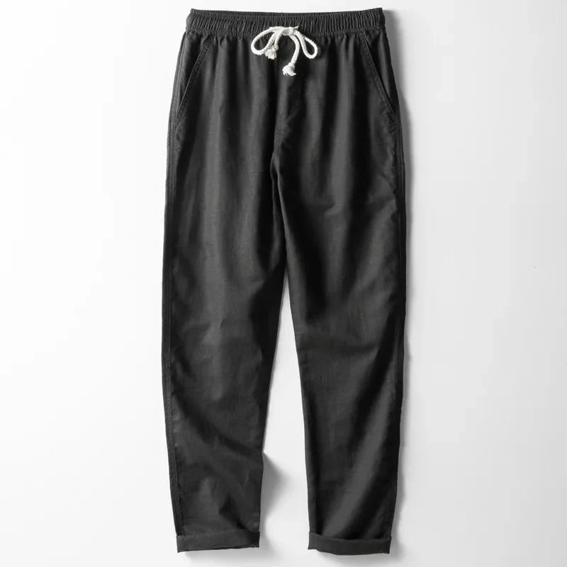 Sable Men's Linen Pants | Adjustable Lace-Up Front, Relaxed Fit 3