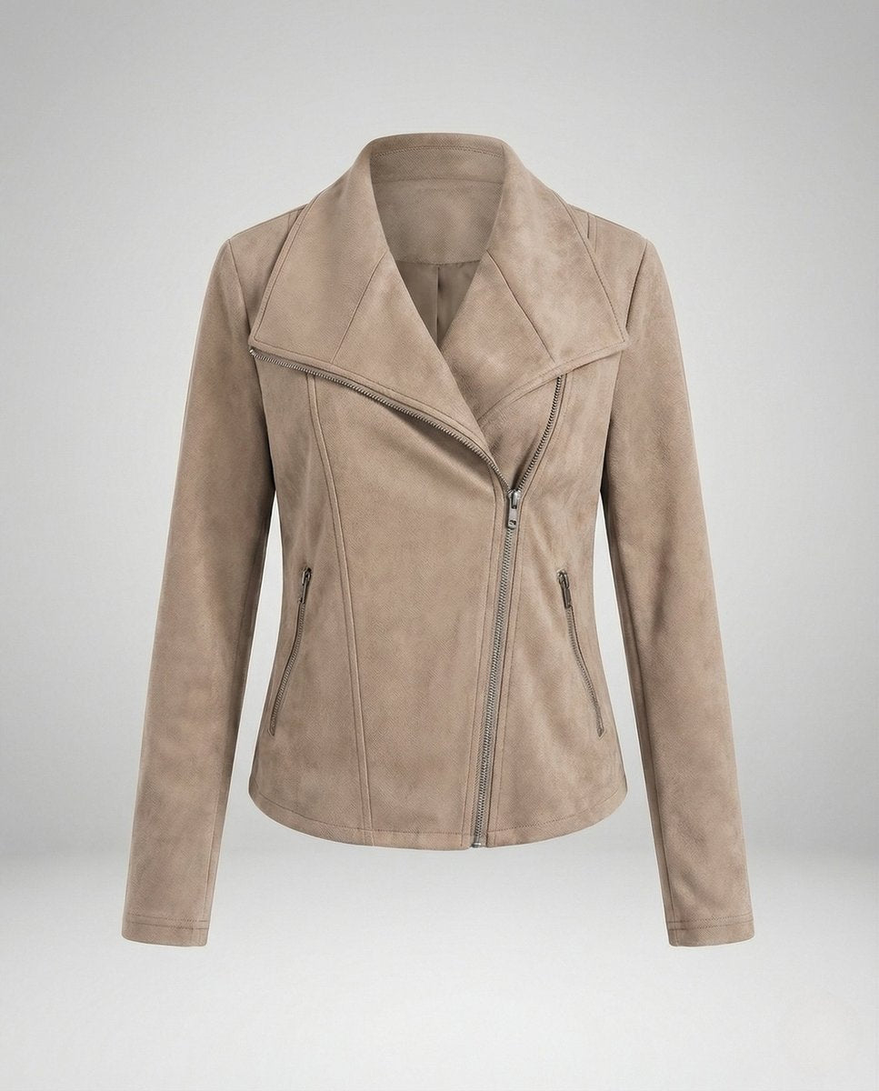 Tailored Biker Jacket with an Asymmetric Zip and Oversized Lapel 0