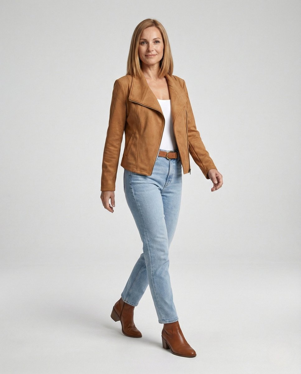 Tailored Biker Jacket with an Asymmetric Zip and Oversized Lapel 1