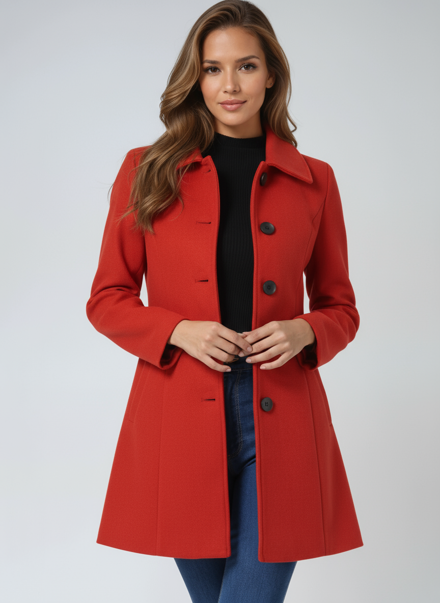 Tailored Trench Coat with a Classic Collar and Button Front 3