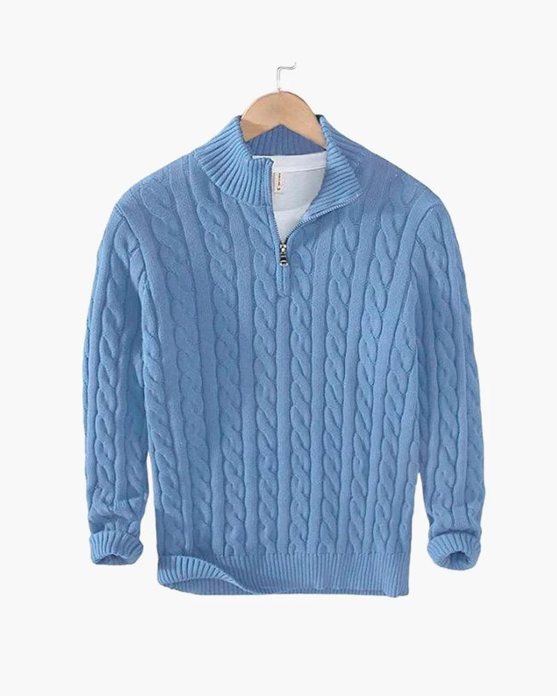 Talon Men's Half-Zip Sweater | Cable Knit Cotton, Tailored Fit 4