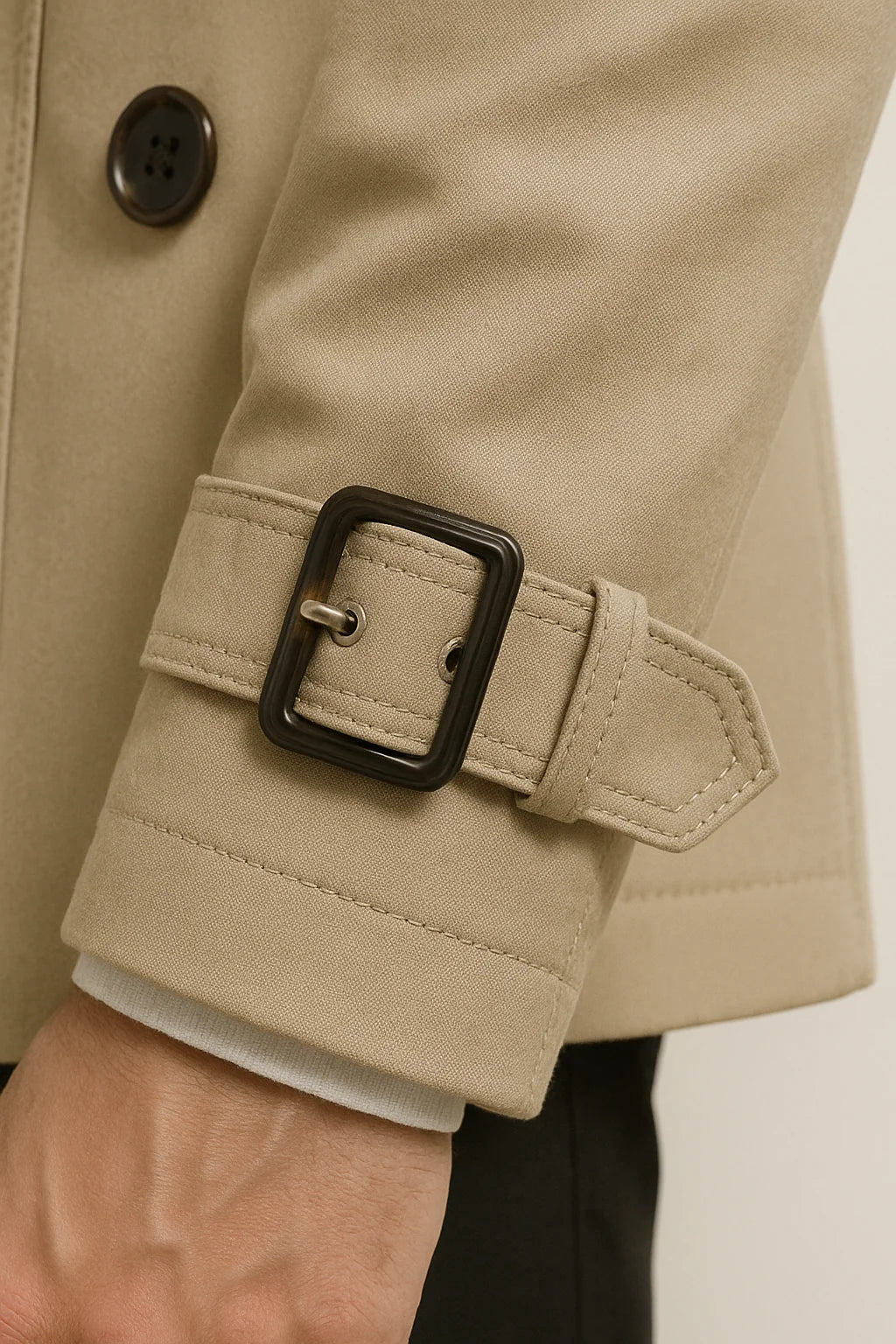 Talon Men's Trench Coat | Tailored Fit, Smooth Fabric, Belted Waist 3