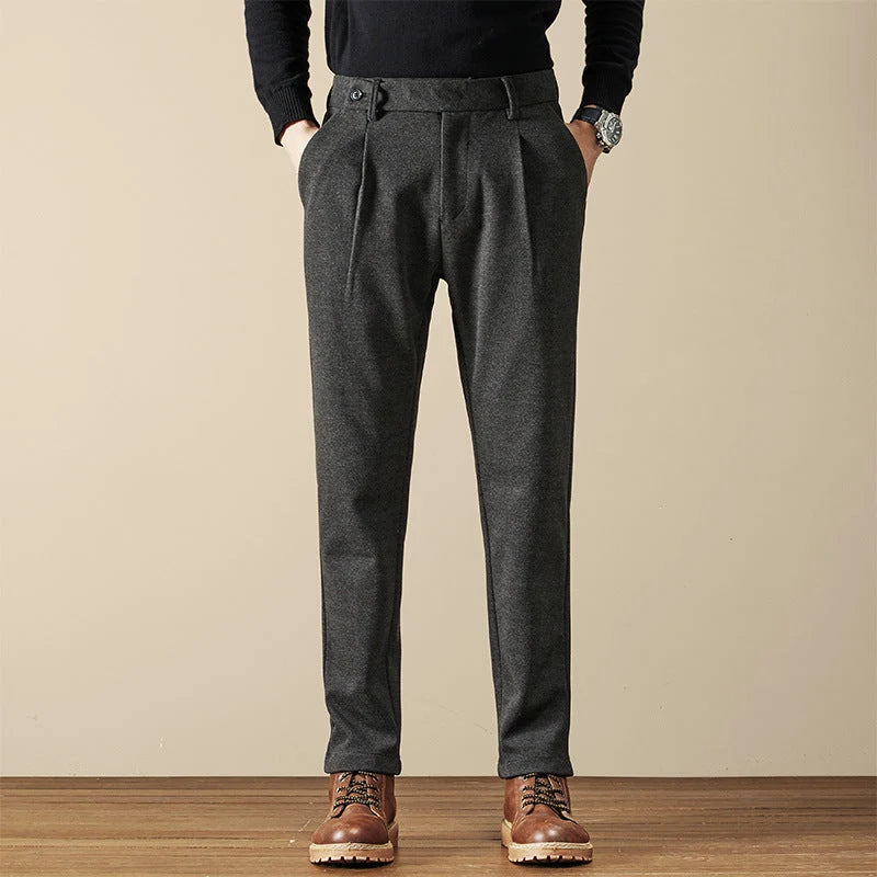 Vero Men's Trousers | Wool Blend, Slim Tapered with Double Front Pleats 5