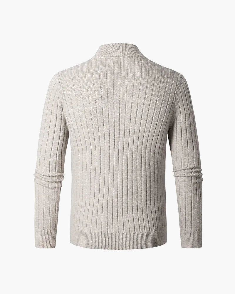 Zane Men's Half-Zip Sweater | Spun Natural-Fiber Blend, High Collar 3