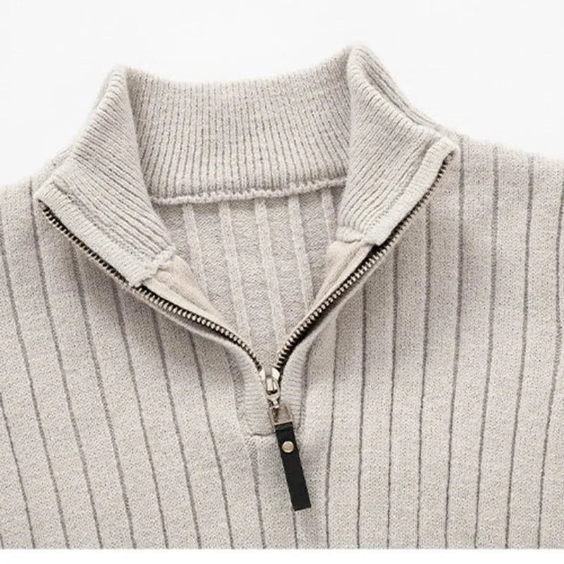 Zane Men's Half-Zip Sweater | Spun Natural-Fiber Blend, High Collar 8