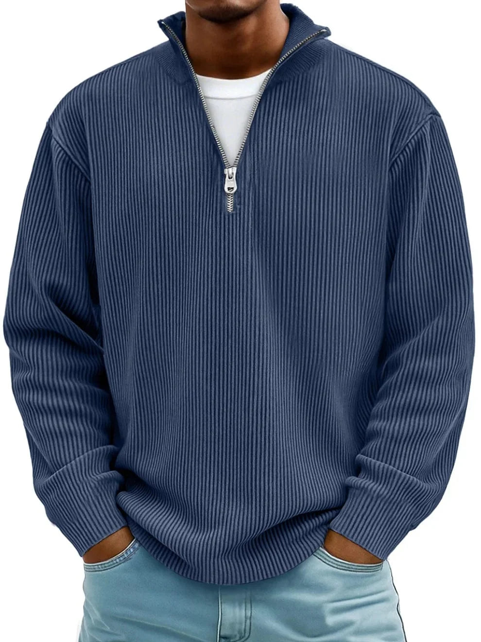Zane Men's Half Zip Pullover | Ribbed Cotton, Classic Fit 4