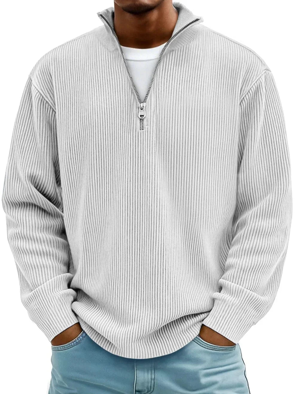 Zane Men's Half Zip Pullover | Ribbed Cotton, Classic Fit 5