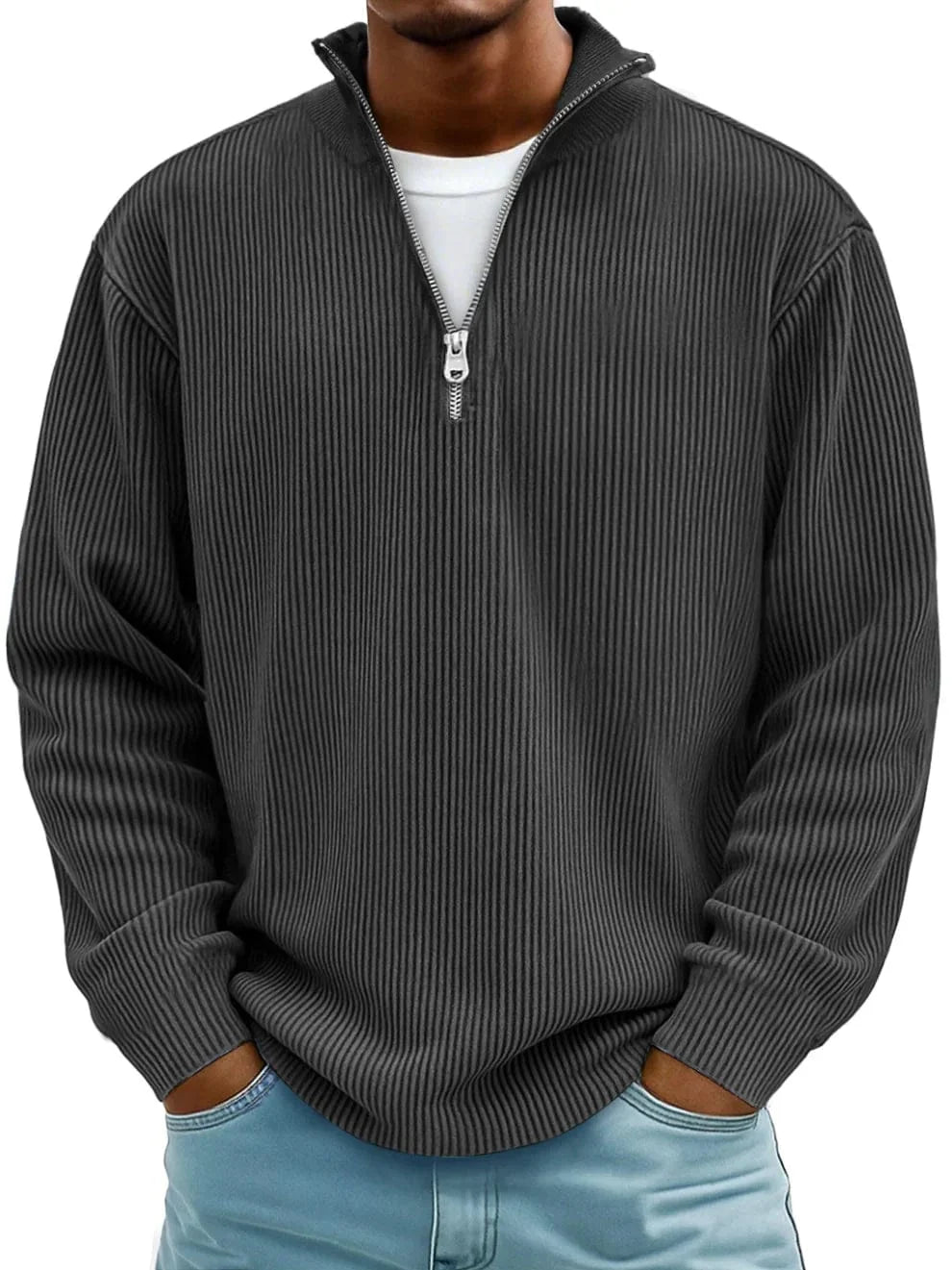 Zane Men's Half Zip Pullover | Ribbed Cotton, Classic Fit 6