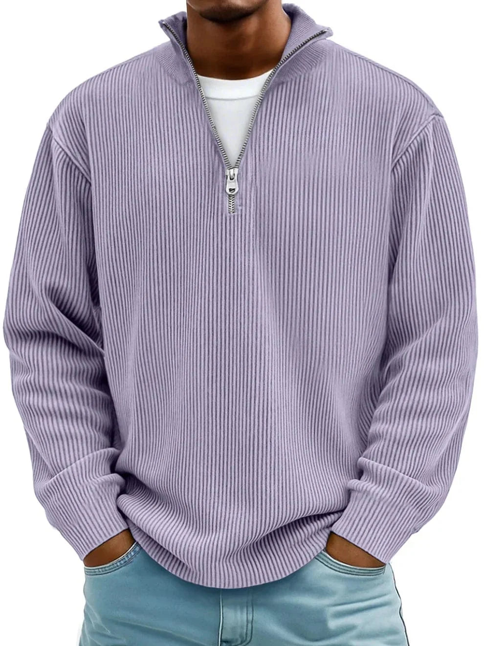 Zane Men's Half Zip Pullover | Ribbed Cotton, Classic Fit 8