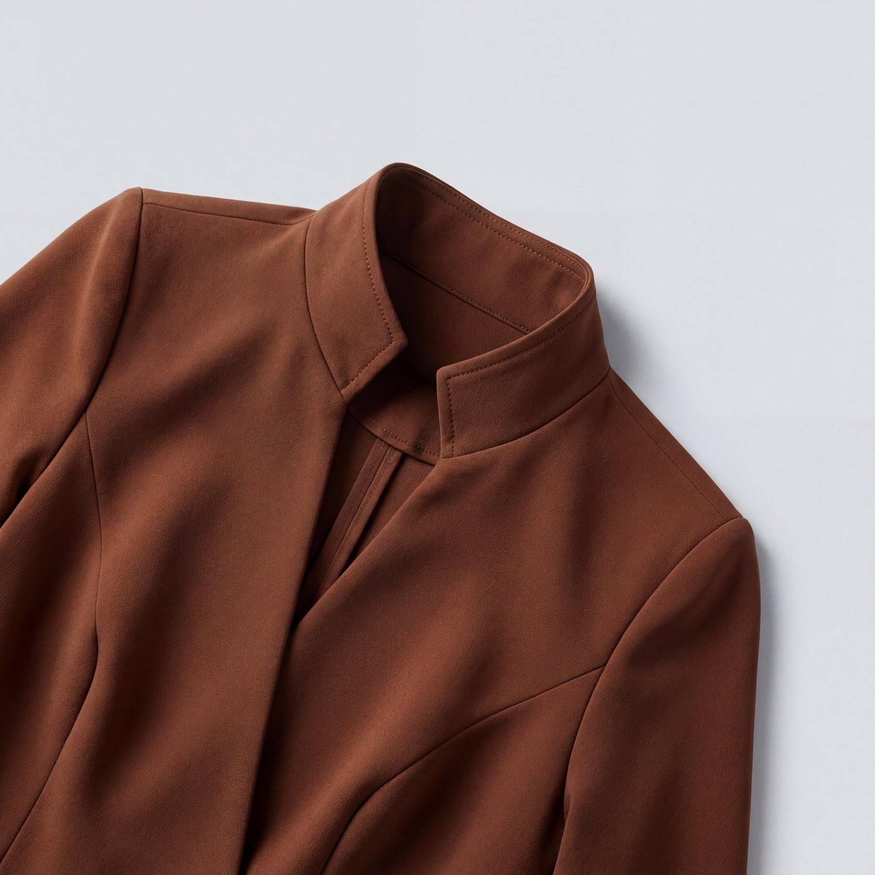 Belted Wrap Midi Dress with a V Neck and Long Sleeves