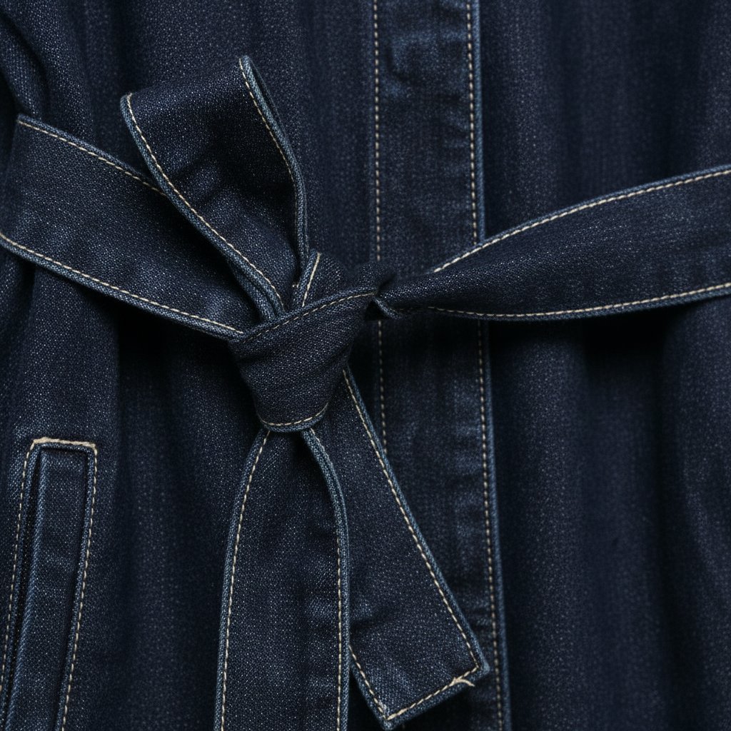 Denim Two-Piece Set with a Button Front Jacket and Straight Jeans