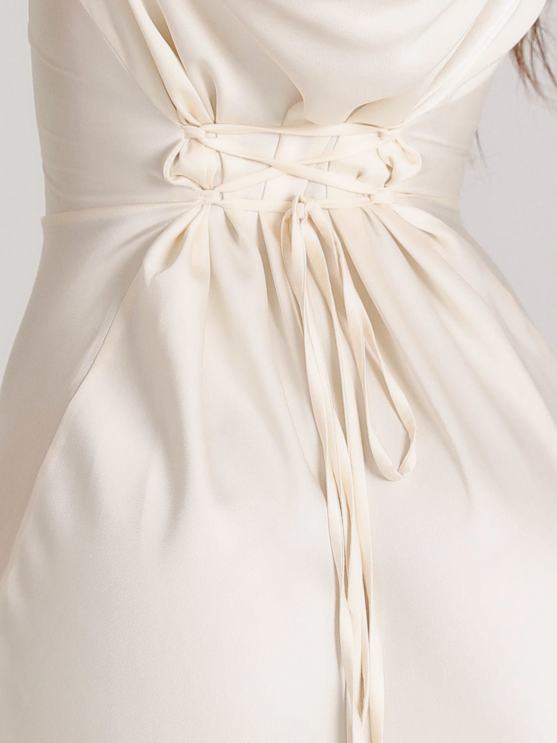 Satin Bodycon Maxi Dress with a Wide Neck and Flared Cuffs